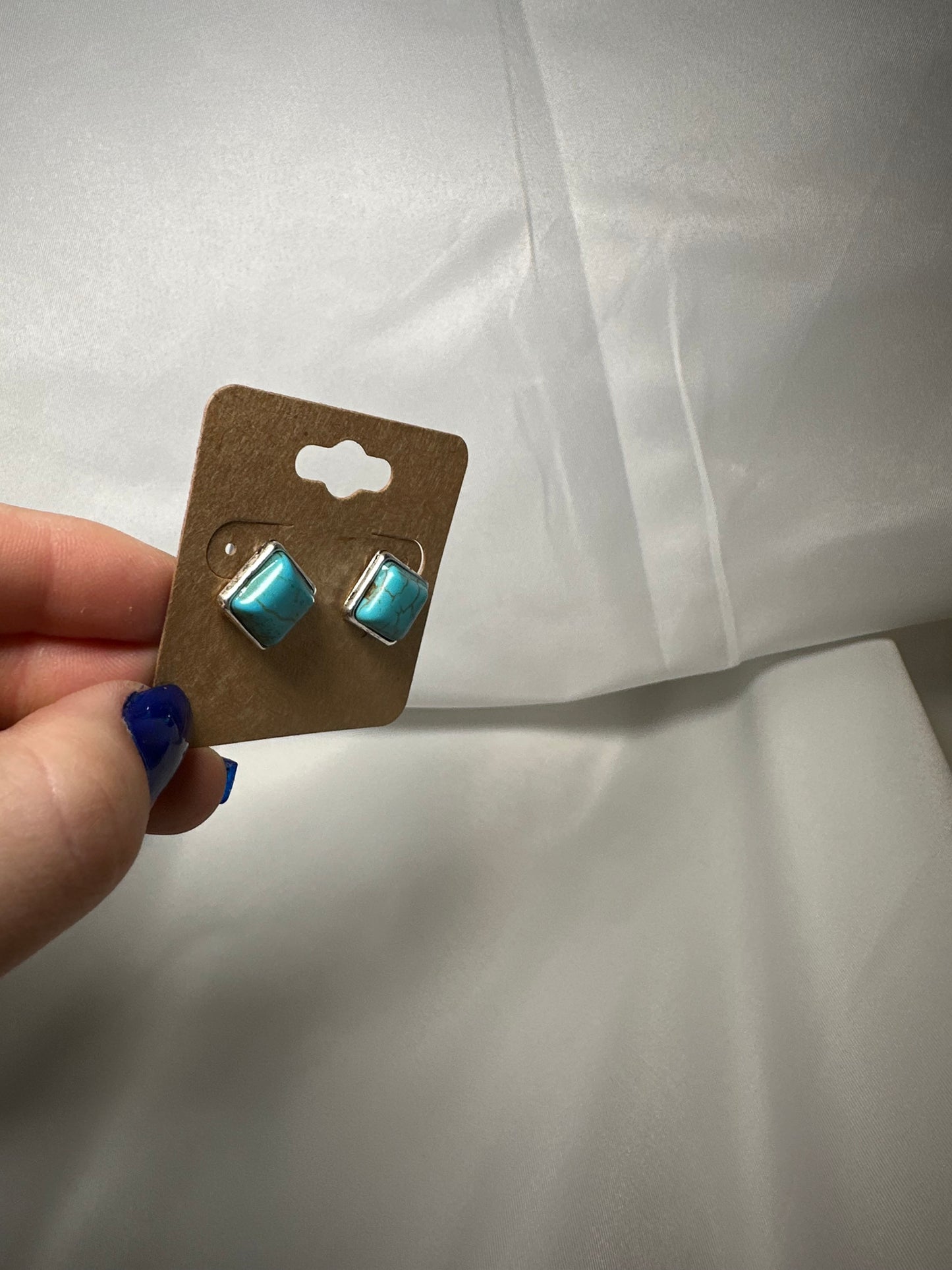 Western Design Stone Stud Earrings