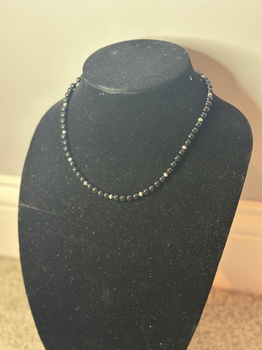 6mm black onyx necklace