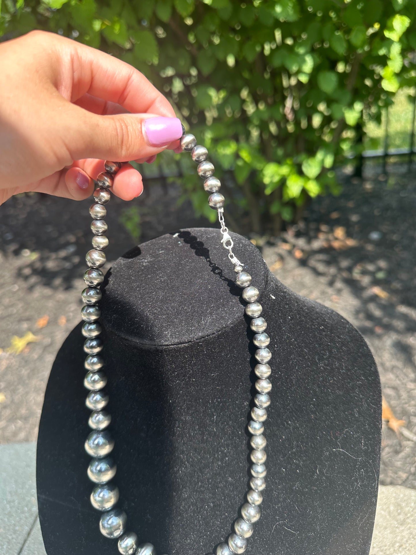 8-16mm graduated navajo style pearl necklace