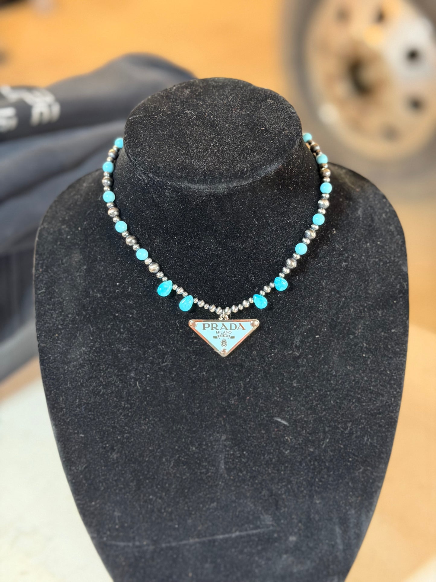 Sleeping Beauty / Turquoise x PRADA necklace