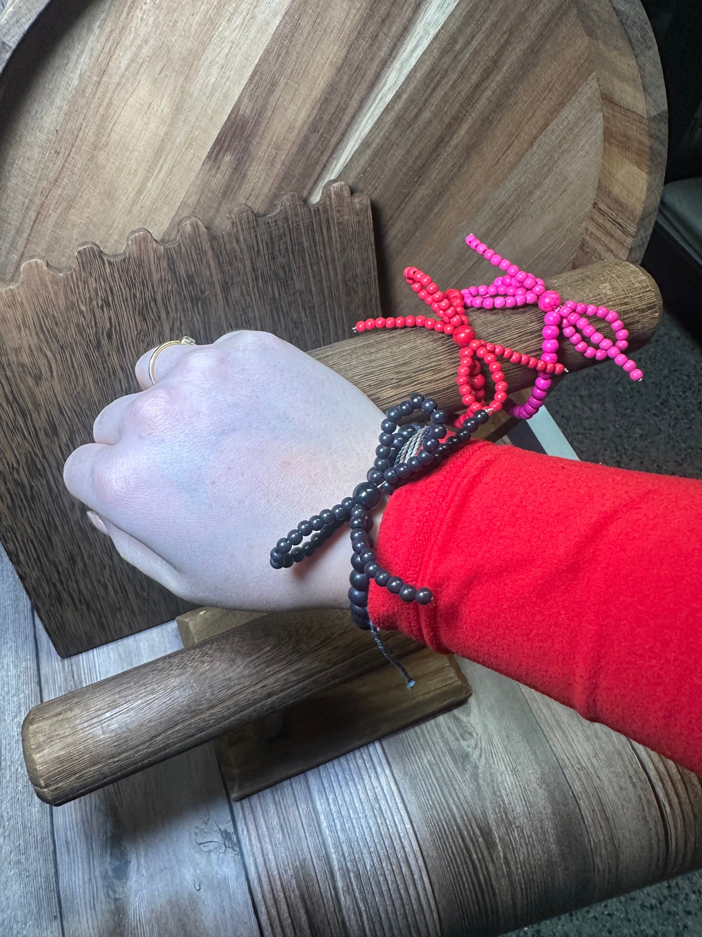 Colored Stone Bow Stretch Bracelet