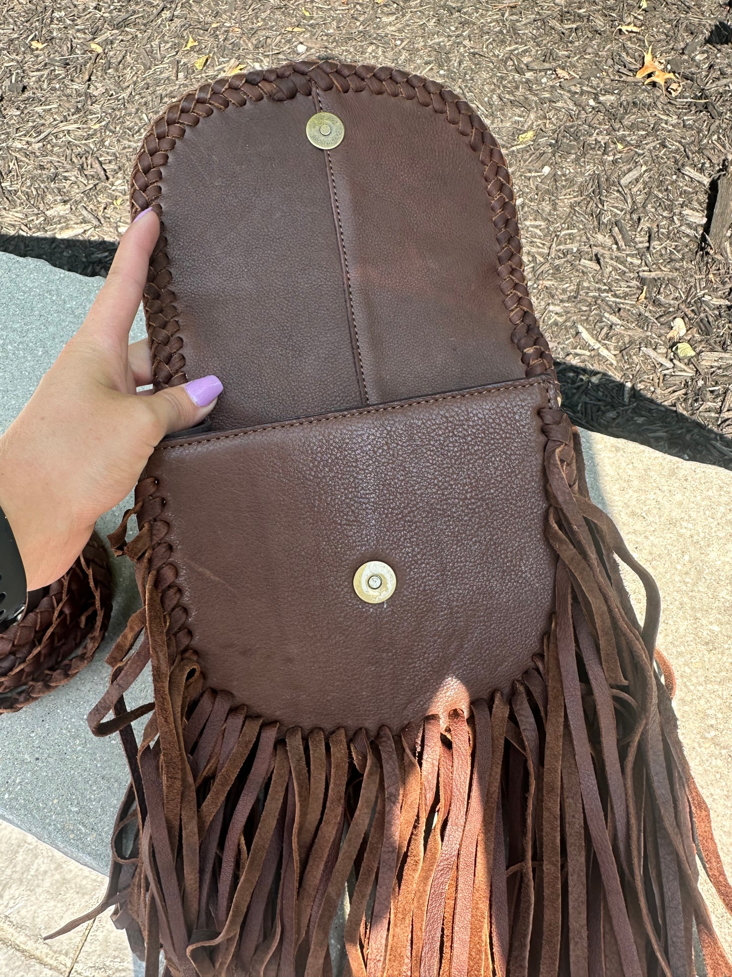 turquoise detail small leather purse