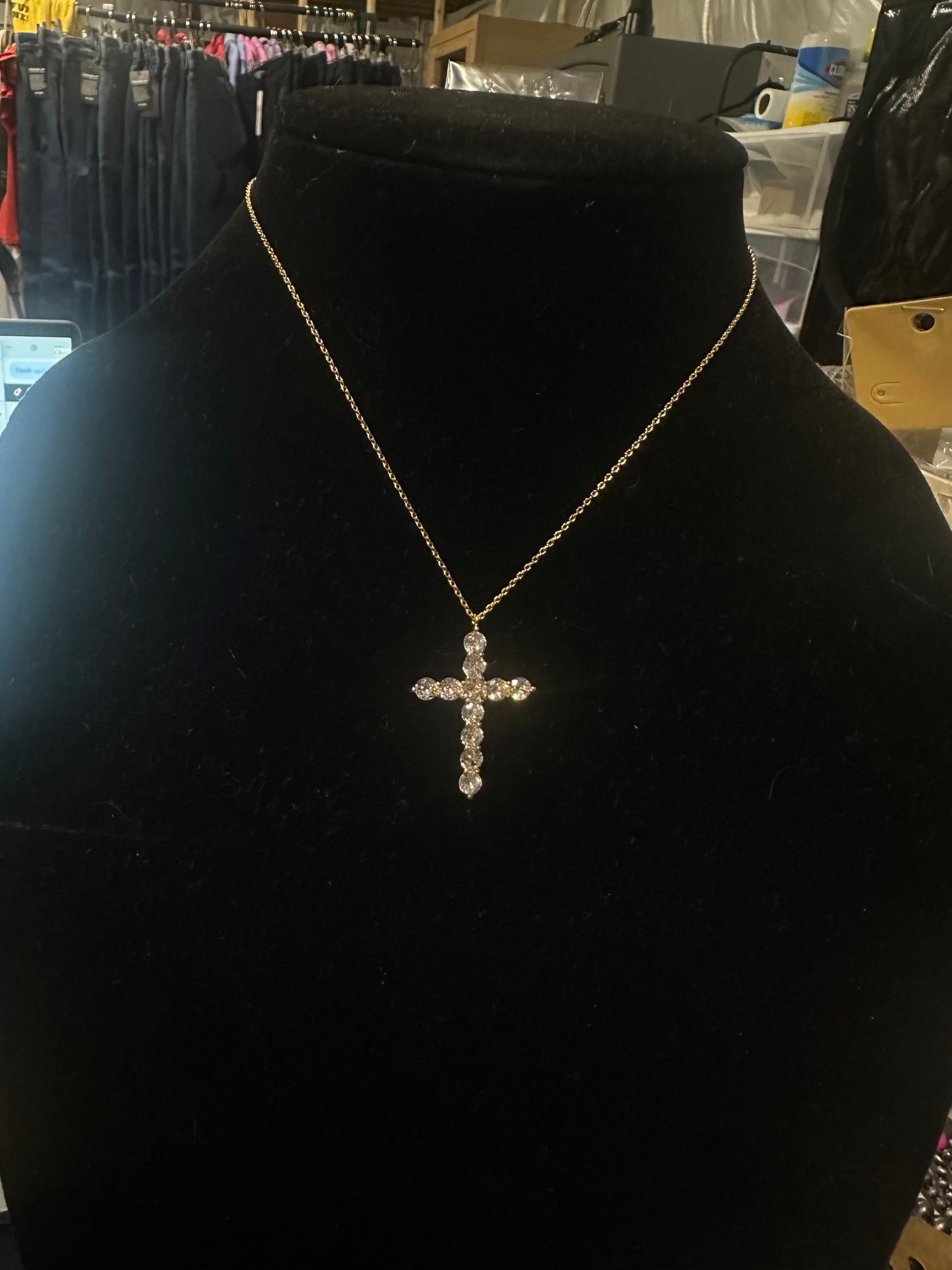 CZ Cross Pendant Necklace