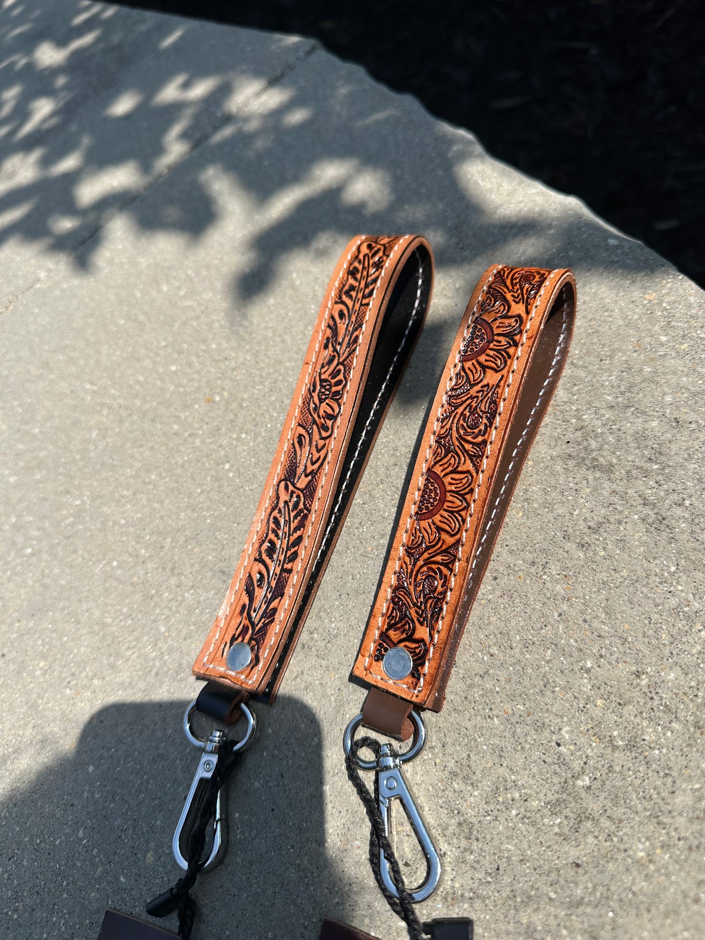 Tooled Leather Keychain