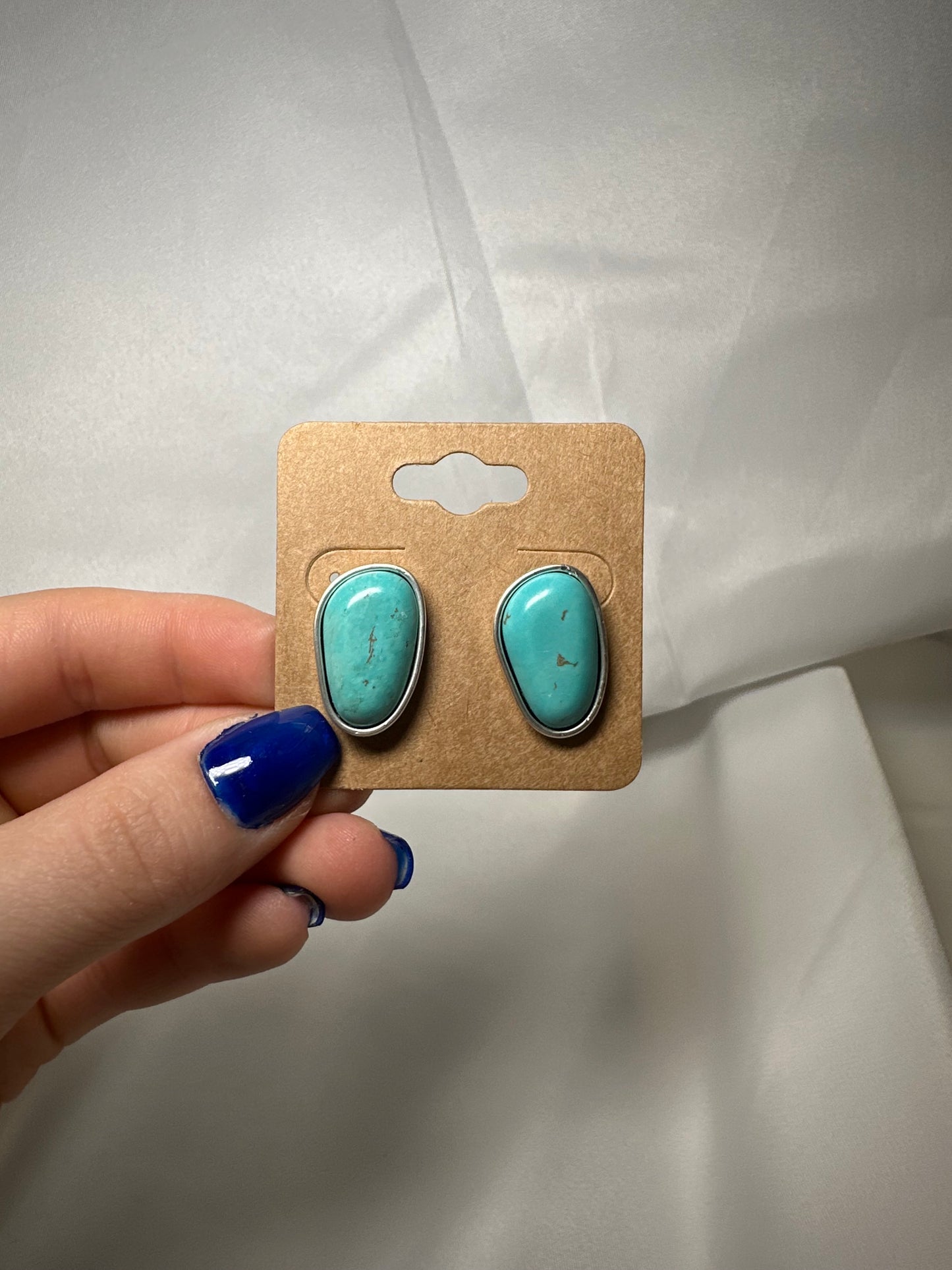 Natural Stone Post Earrings