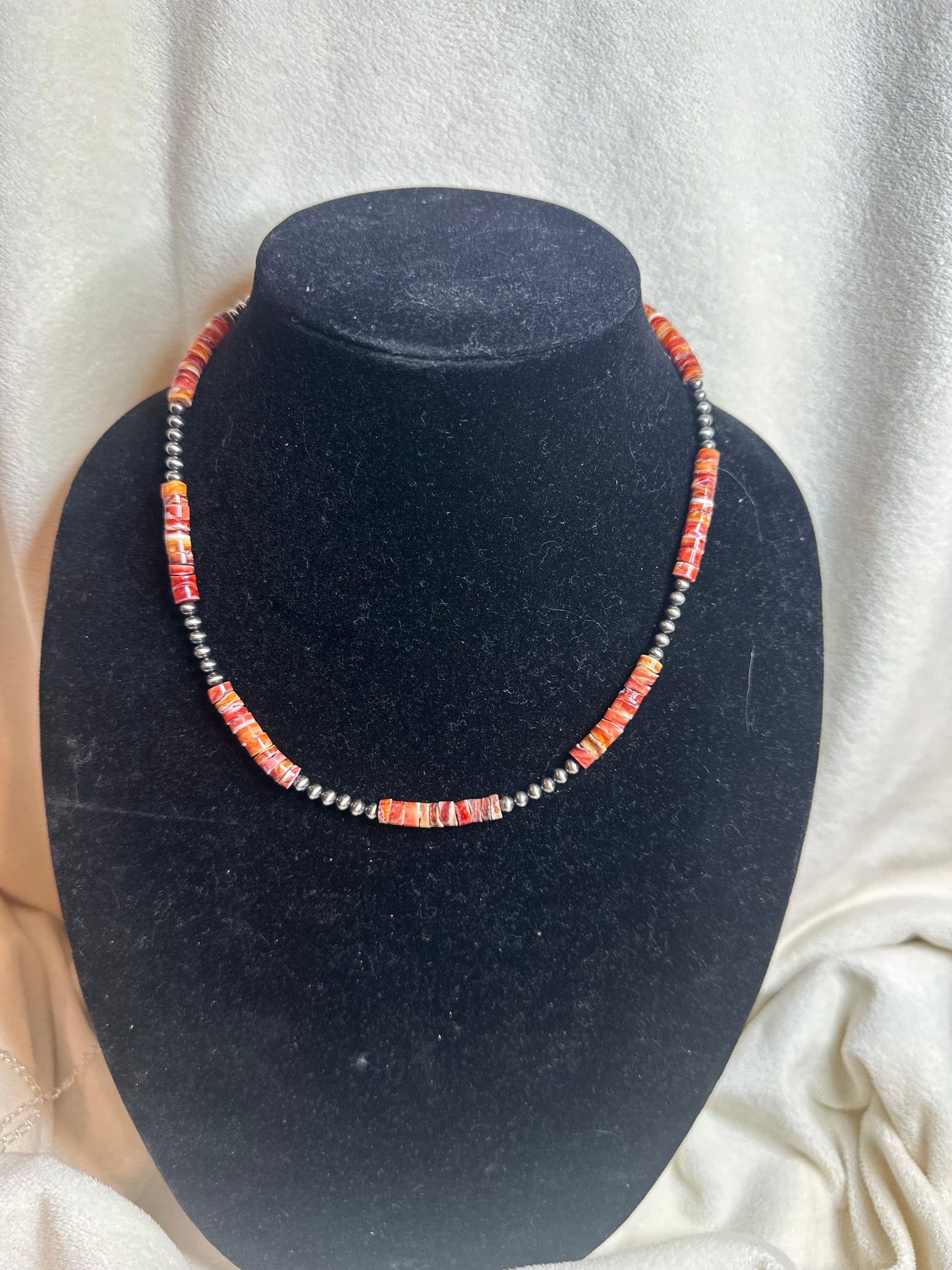 4mm x red spiny necklace