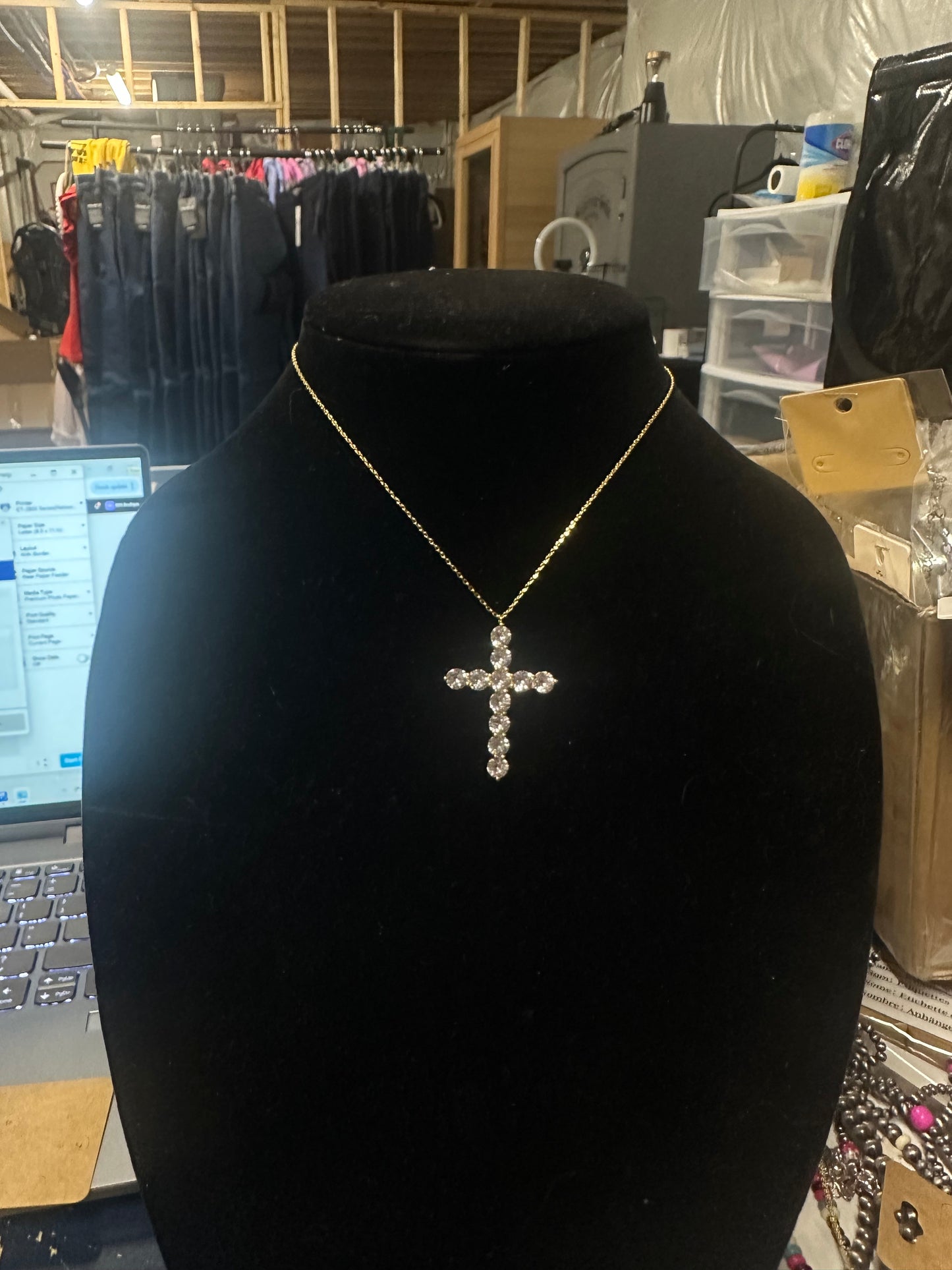 CZ Cross Pendant Necklace