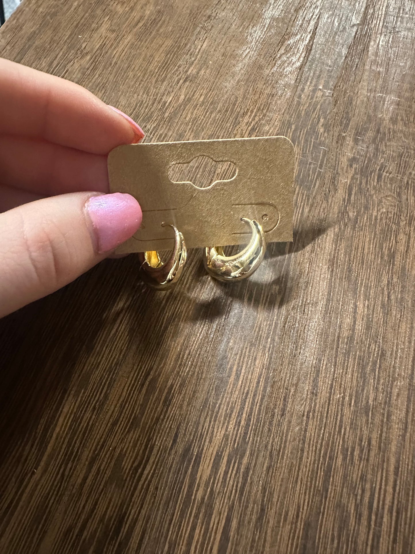 Gold Filled 19mm Chubby Dome Minimalist Huggie Earrings 14K