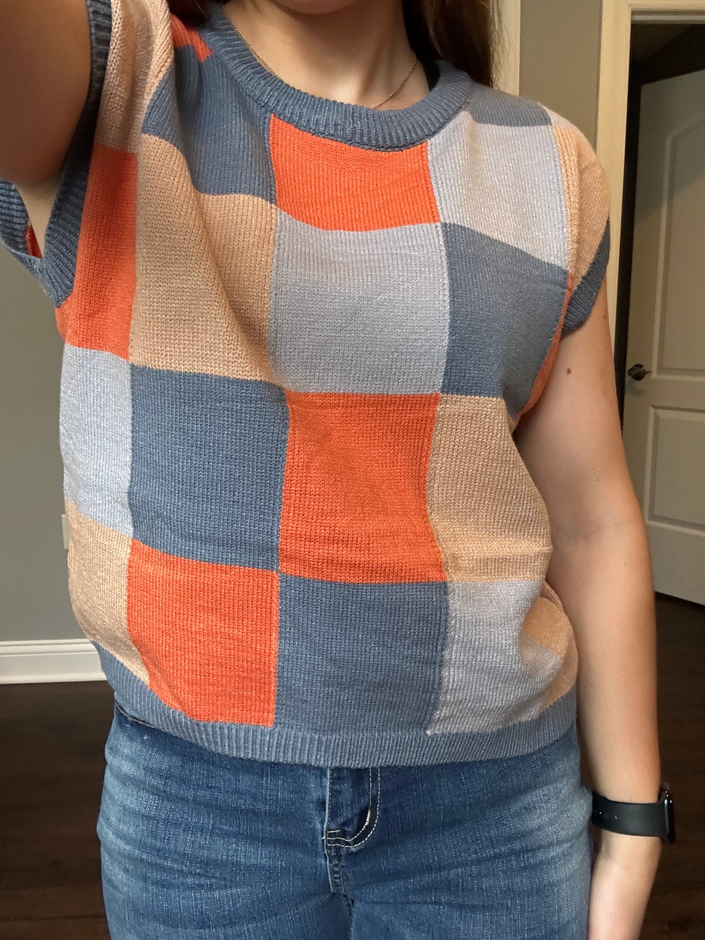 COLORFUL CHECKERED SWEATER VEST