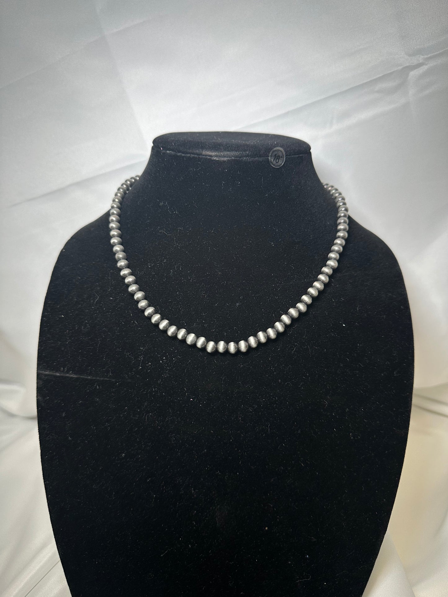 6mm Navajo style pearl necklace 18”