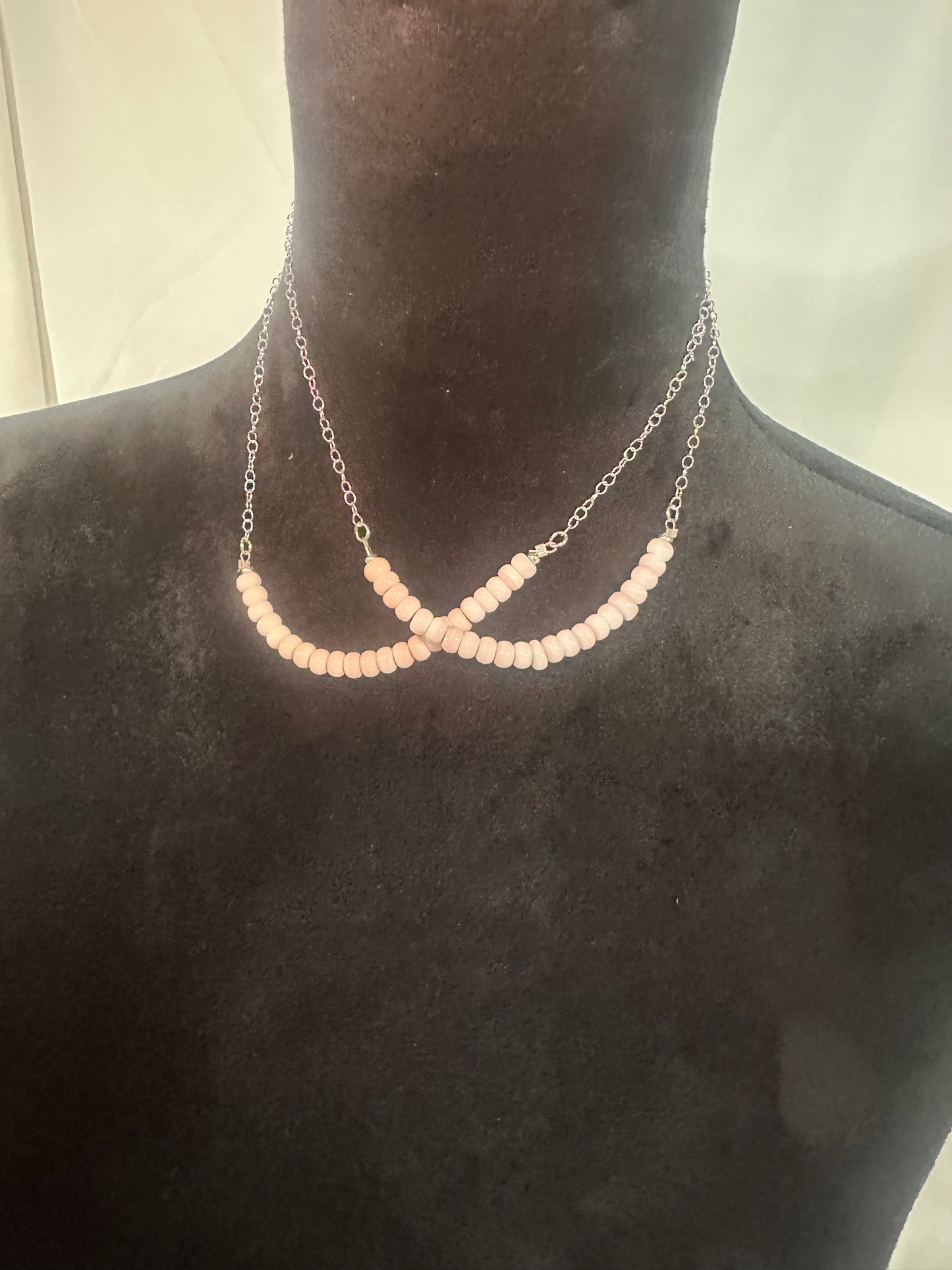 queen pink conch sterling silver chain necklace