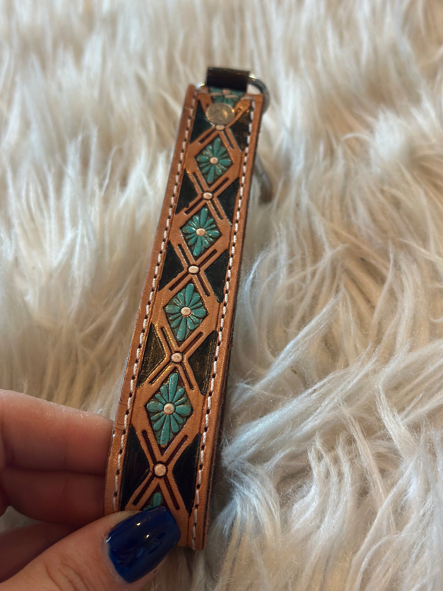 Tooled Leather Keychain