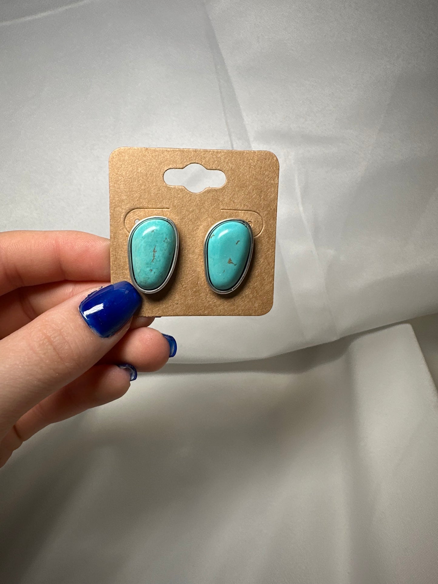 Natural Stone Post Earrings