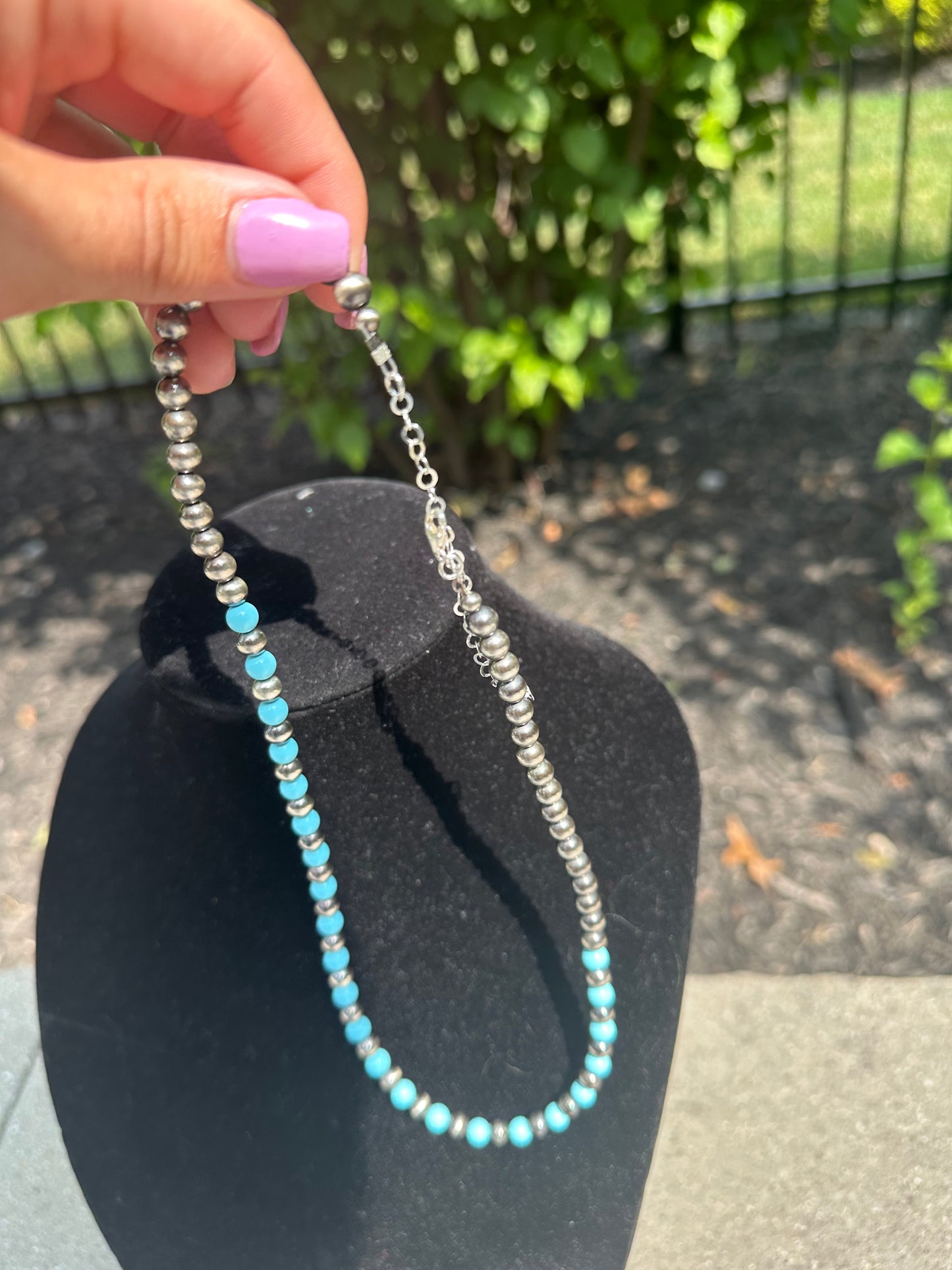 6mm navajo style pearl + sleeping beauty