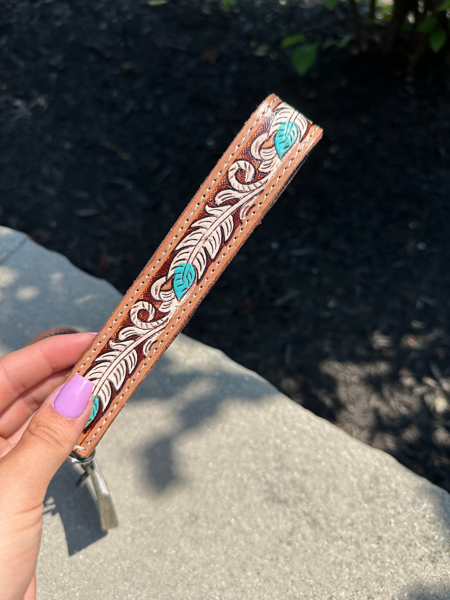 Tooled Leather Keychain