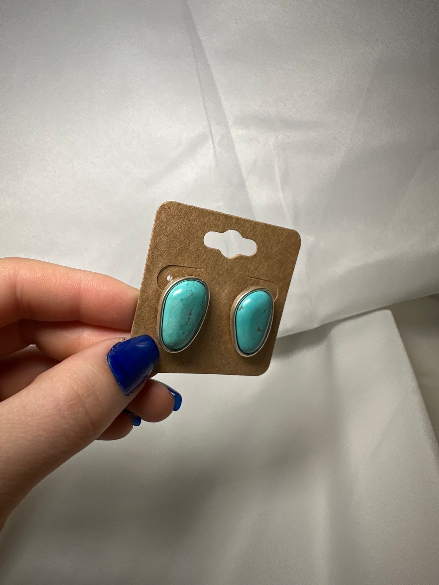 Natural Stone Post Earrings