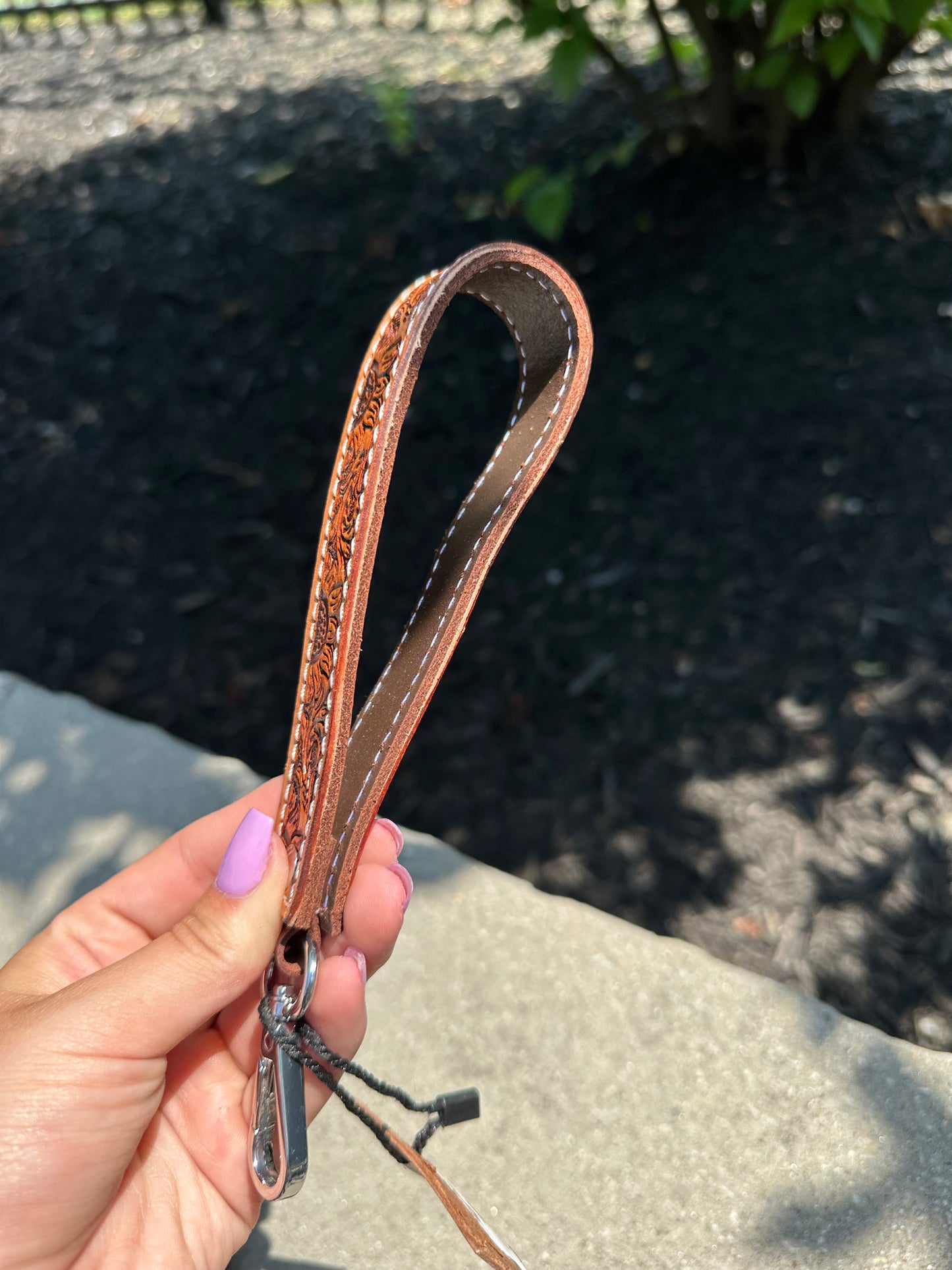 Tooled Leather Keychain