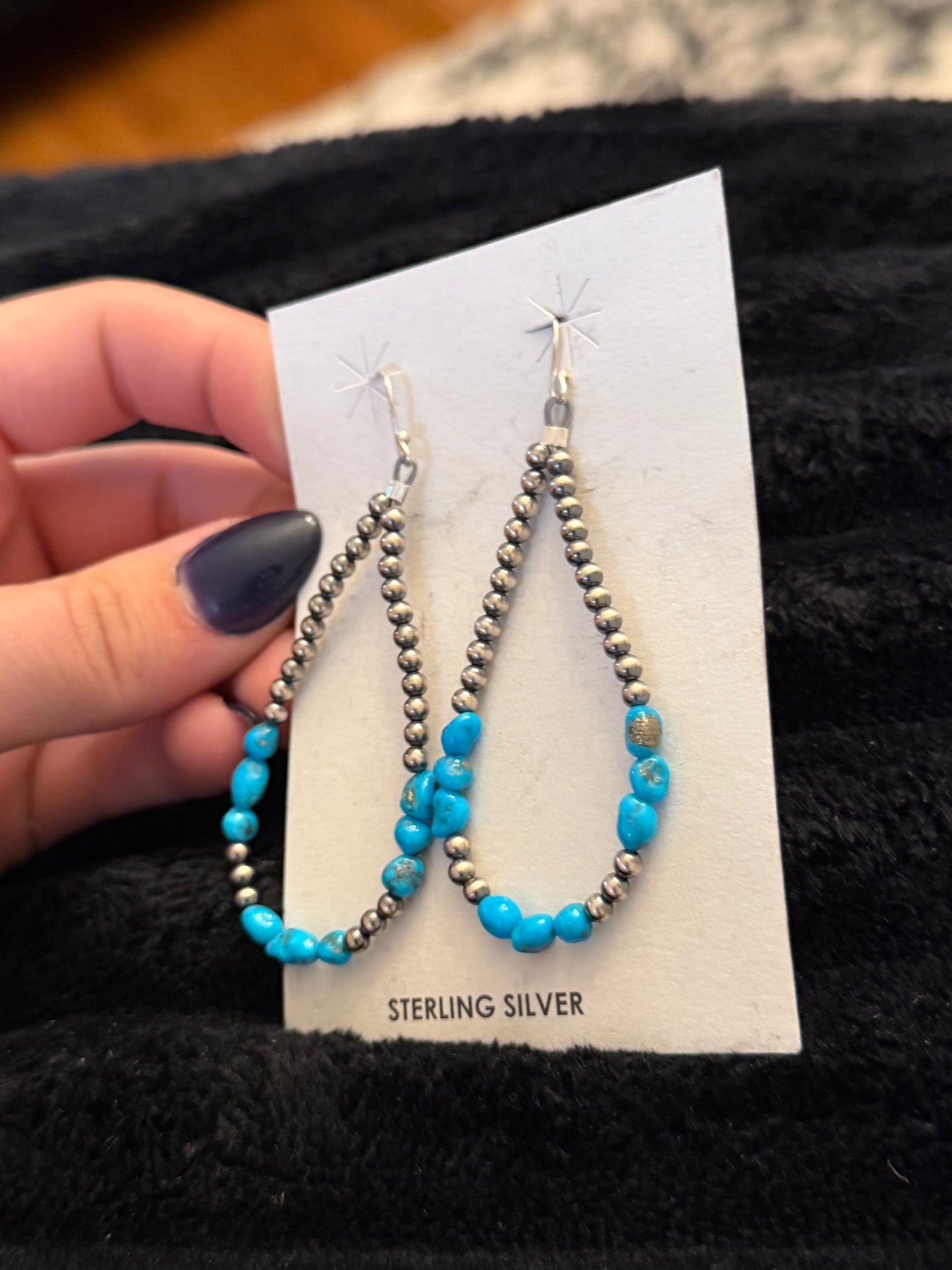 Sterling Silver Kingman Turquoise Earrings