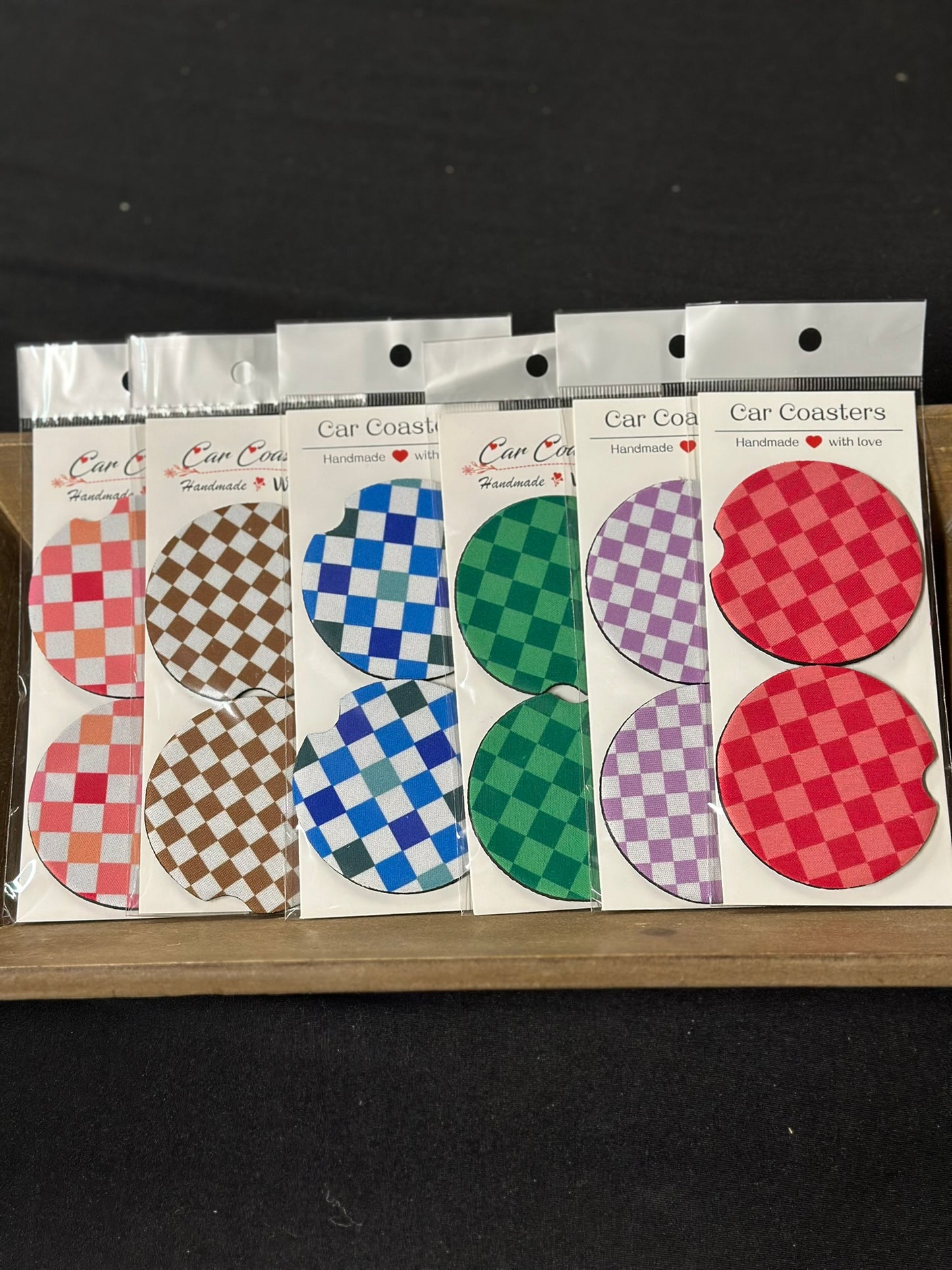 Car Coaster - Checker Print Coaster