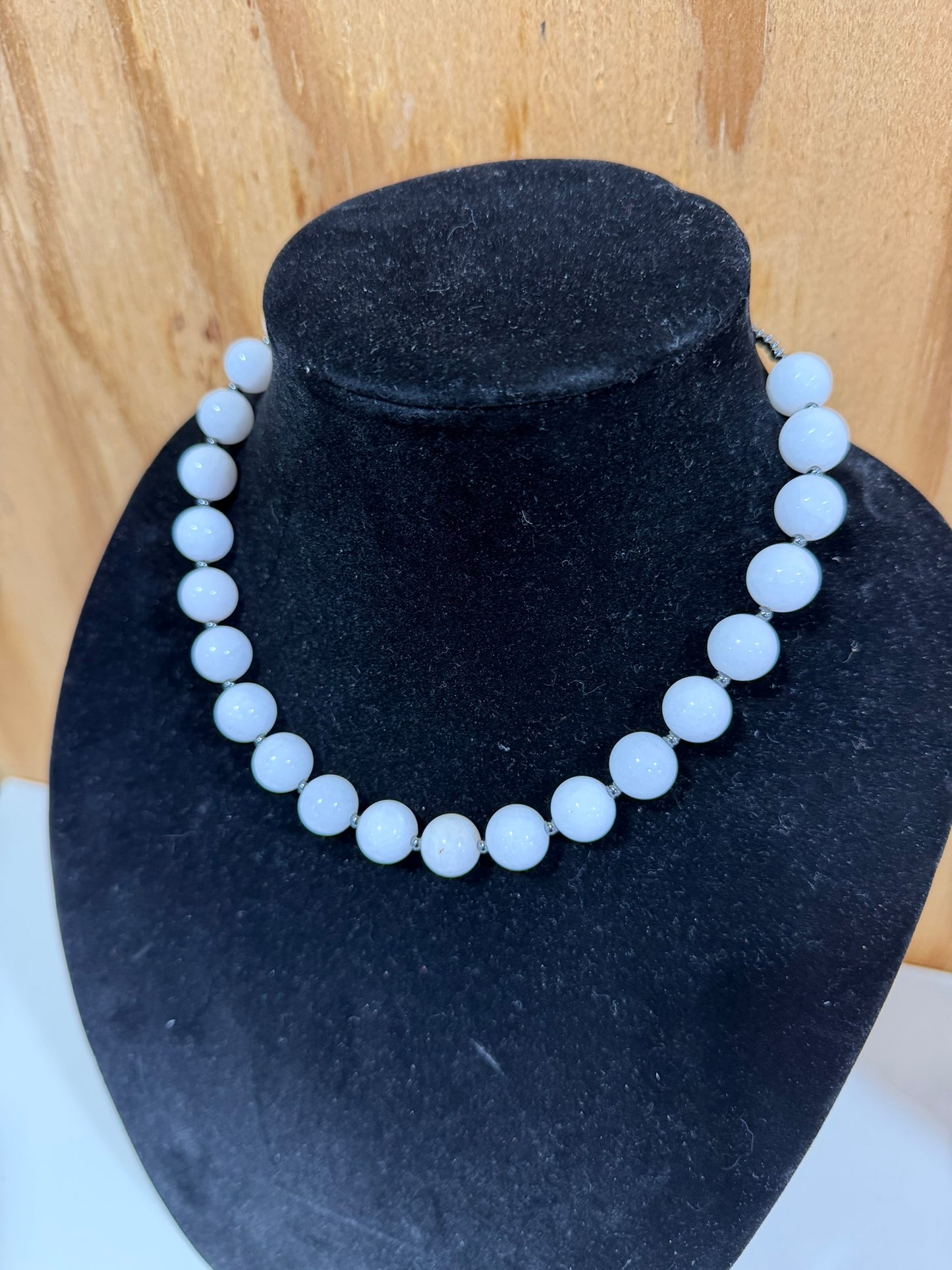 Quartz x hematite stone necklace