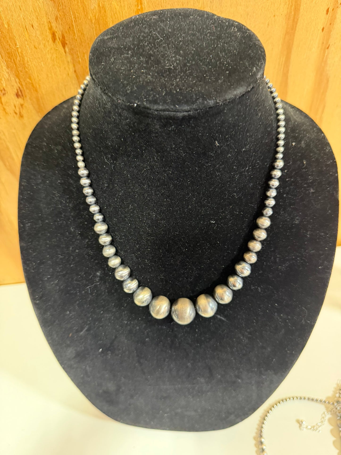 4-16mm graduated sterling silver pearl necklace