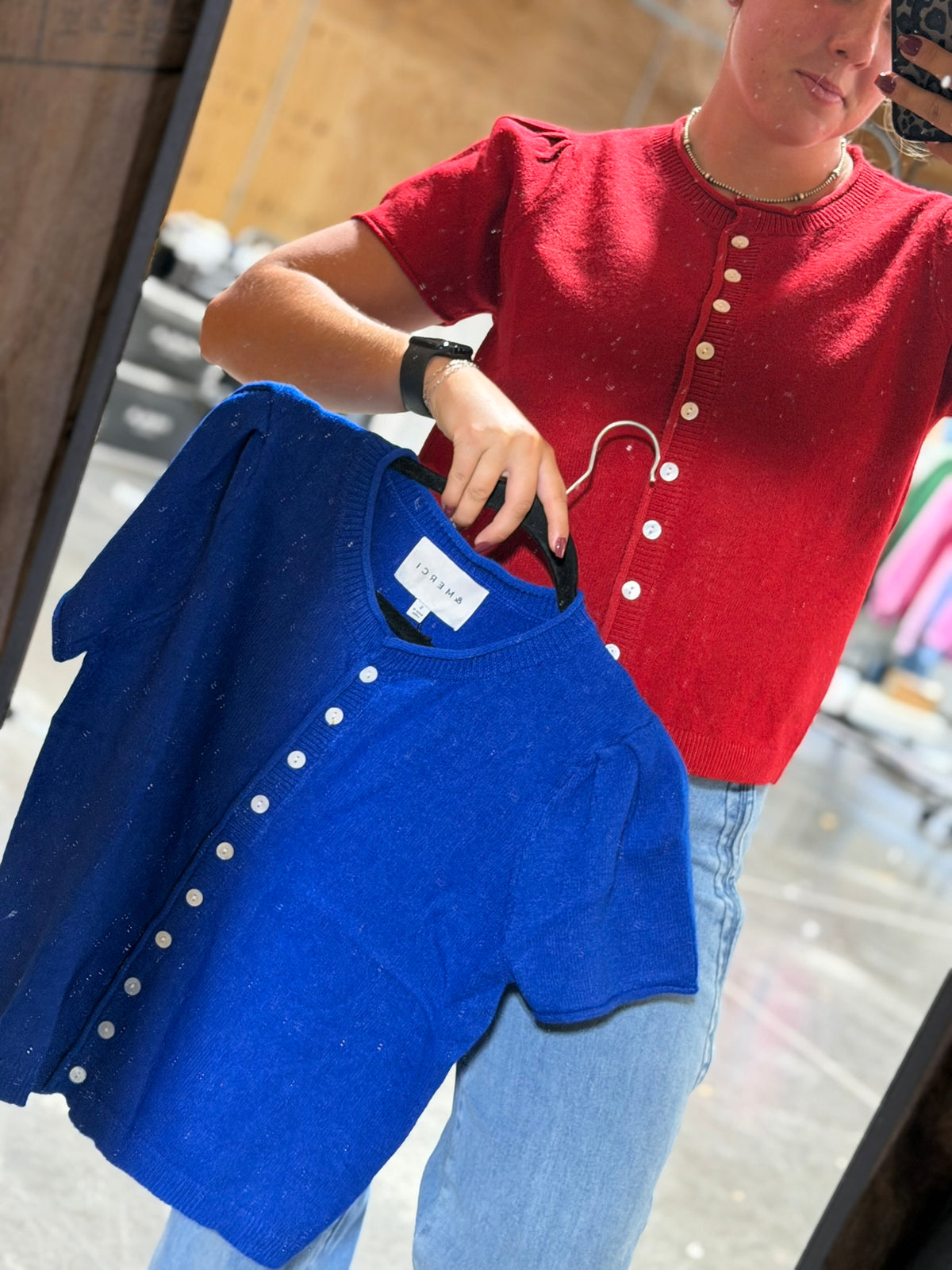 SHORT SLEEVE SWEATER CARDIGAN