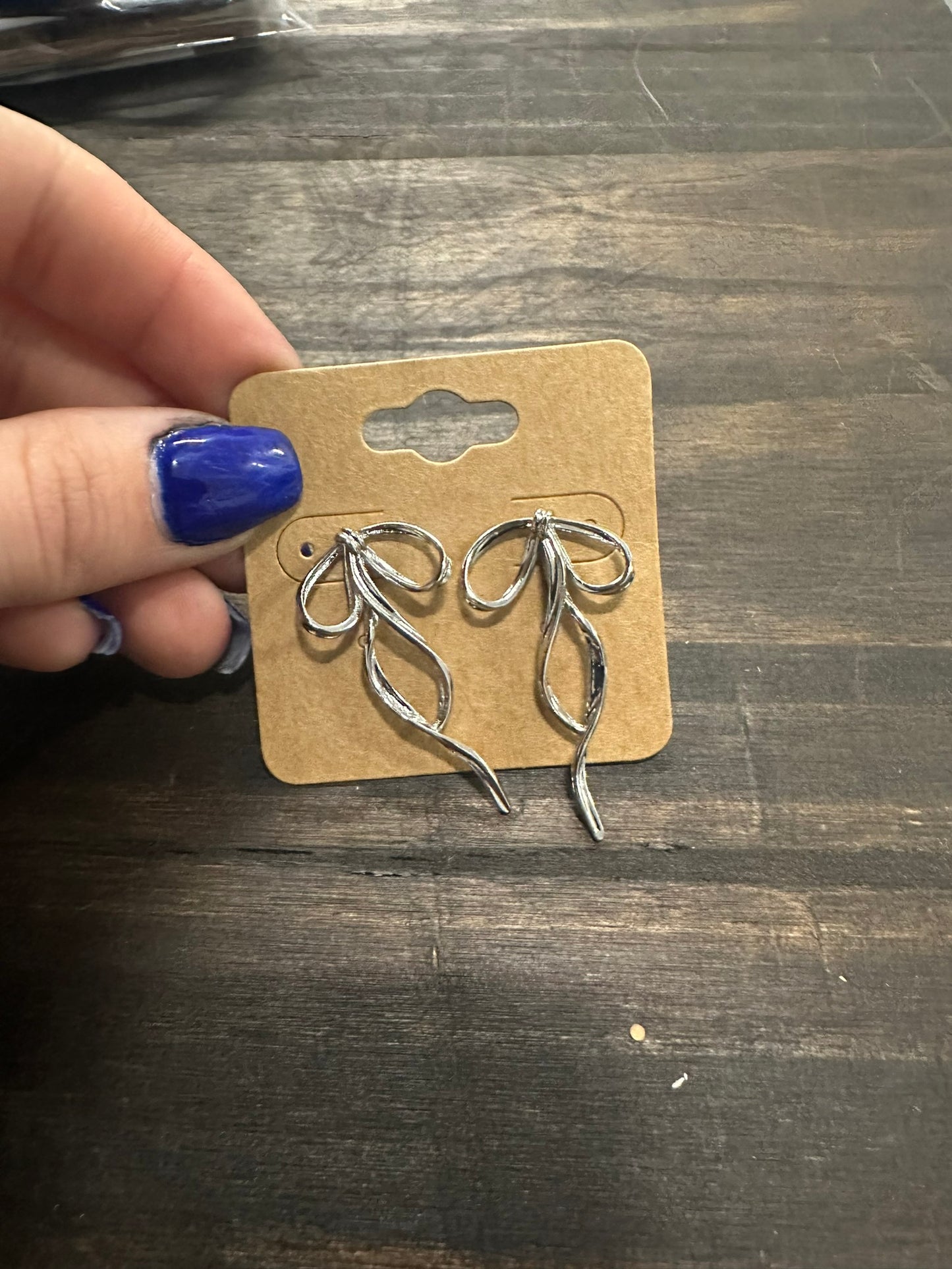 Gold Filled Curved Tied Ribbon Bow Stud Earrings