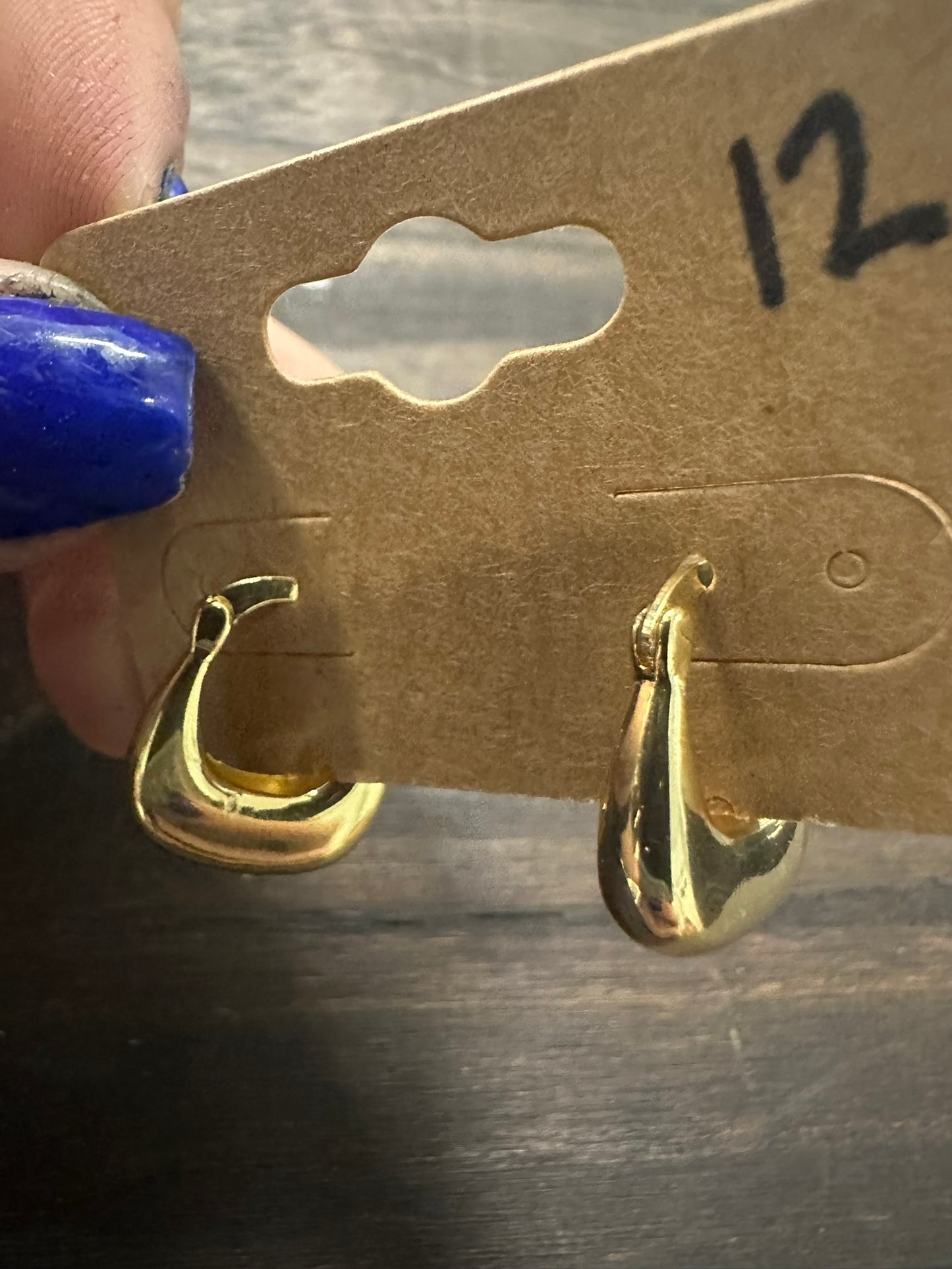Gold Filled Dome Square Latch Hoop Earrings | T-211