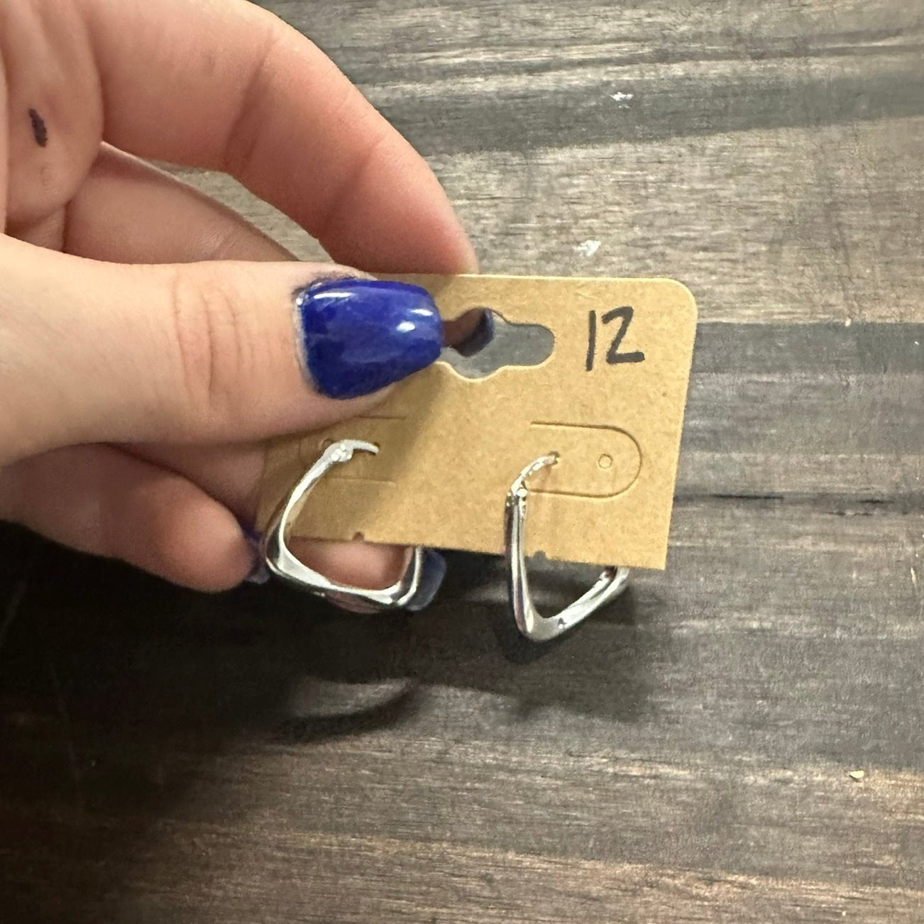 Gold Filled Twisted Edged Triangle Latch Hoop Earrings