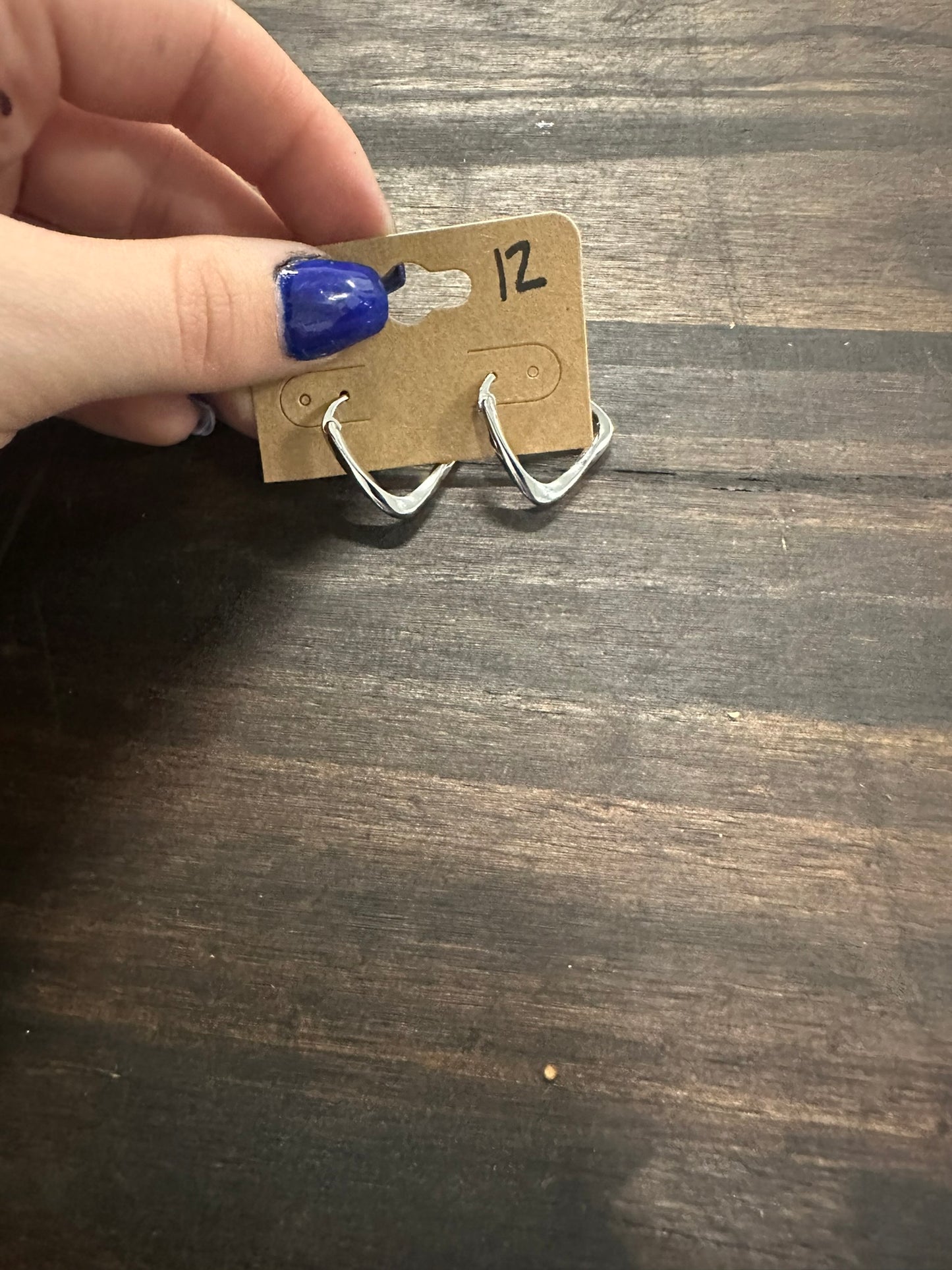 Gold Filled Twisted Edged Triangle Latch Hoop Earrings