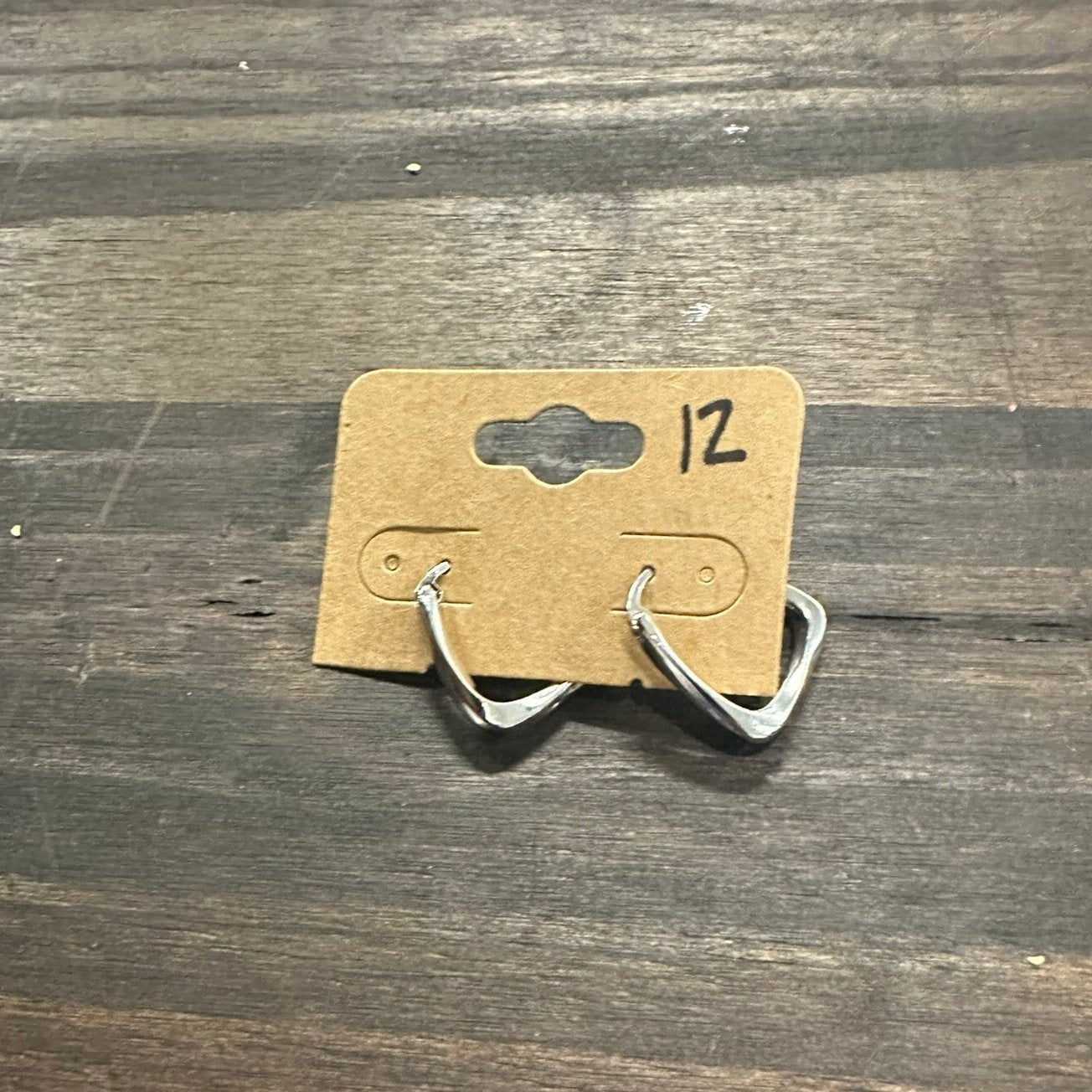 Gold Filled Twisted Edged Triangle Latch Hoop Earrings