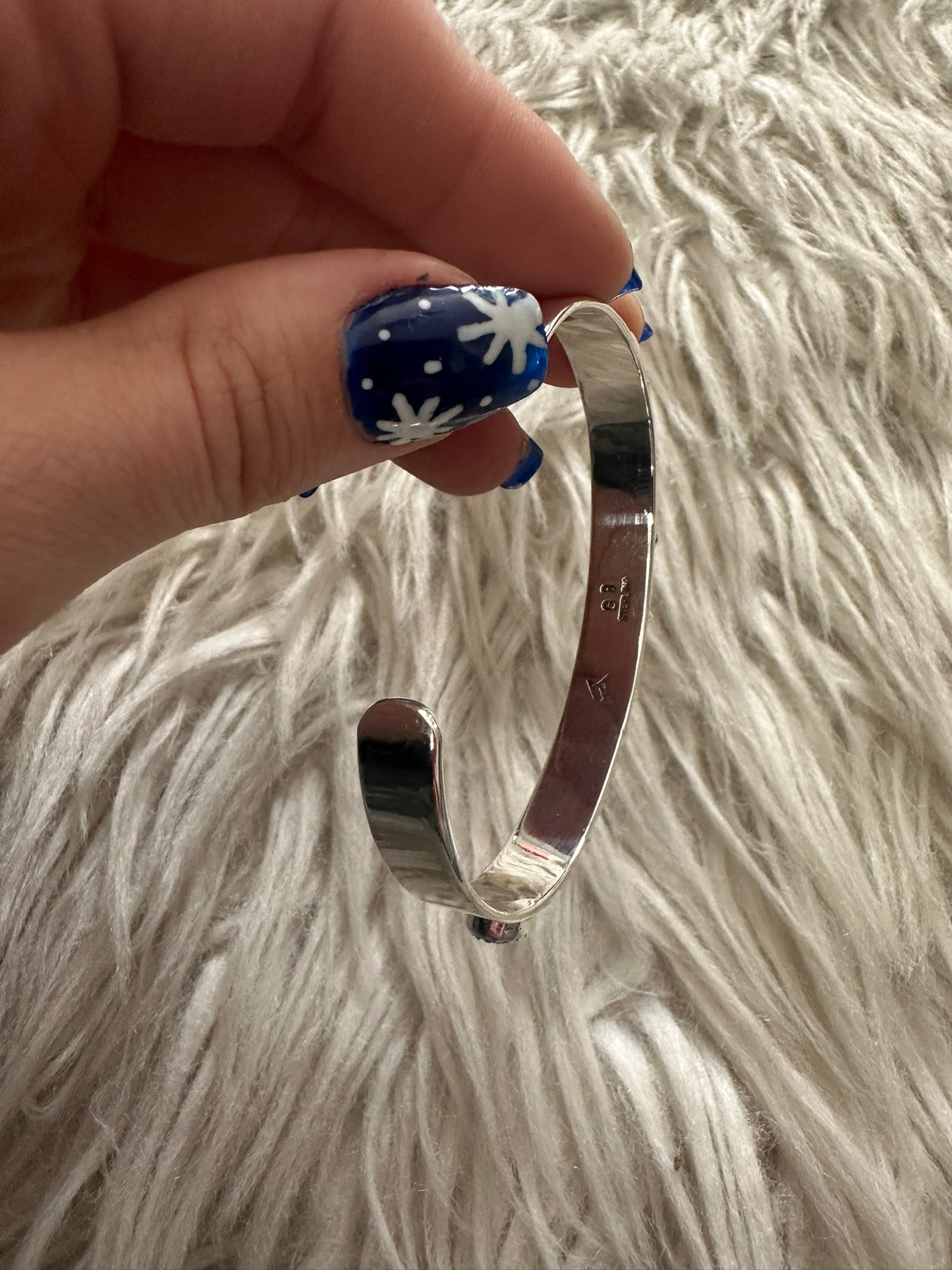Native American Multi Gemstone Cuff Silver Sterling Bracelet 0378