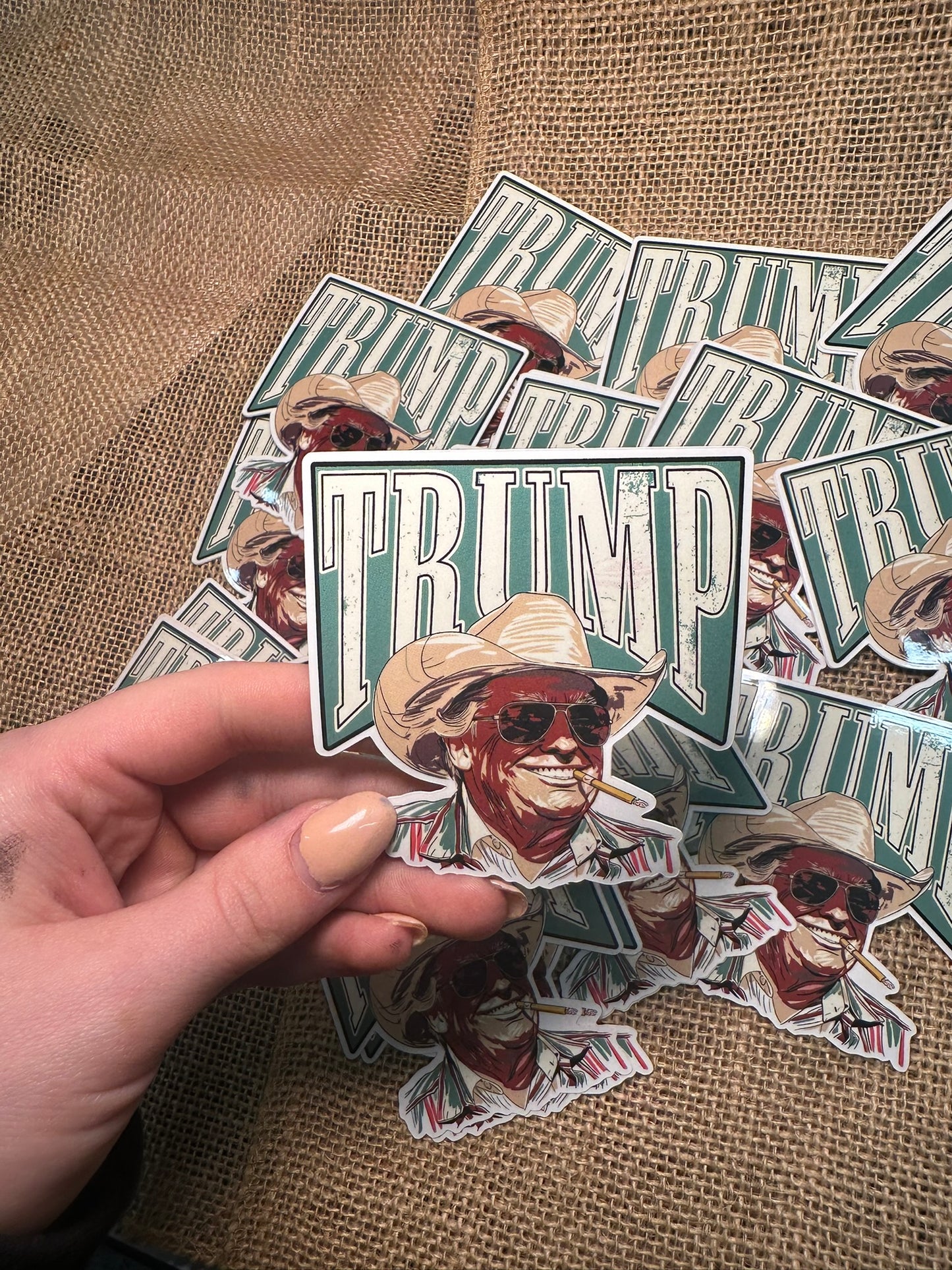 COWBOY TRUMP STICKER