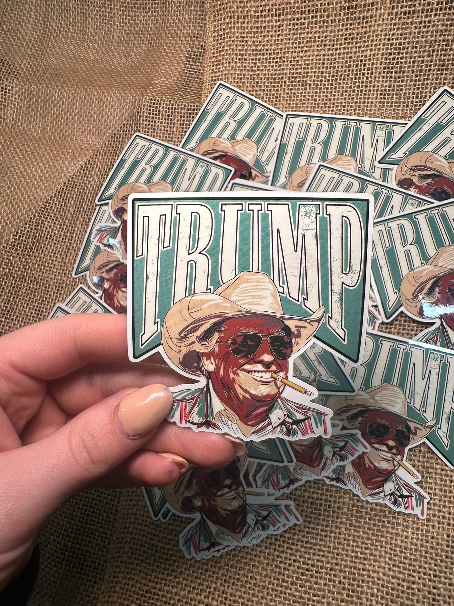 COWBOY TRUMP STICKER
