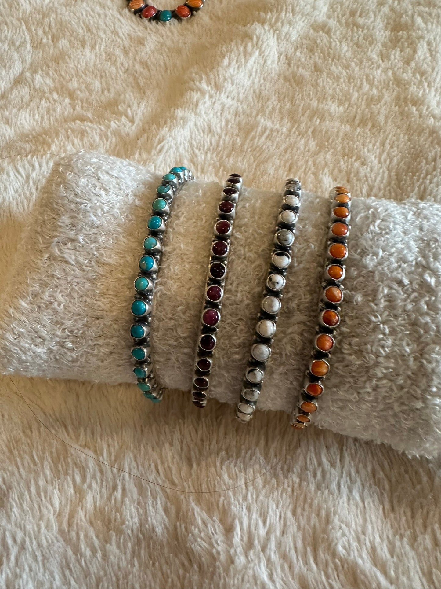 stone stacker cuff bracelet