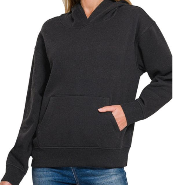 Fleece kangaroo pocket hoodie