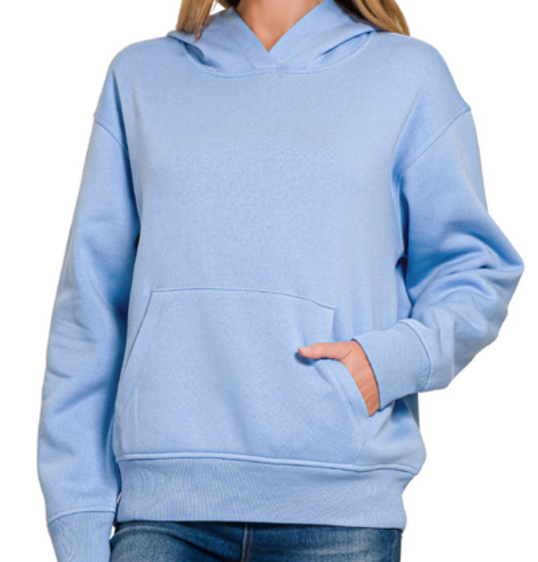 Fleece kangaroo pocket hoodie