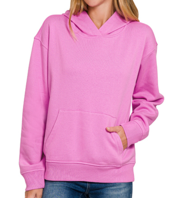 Fleece kangaroo pocket hoodie
