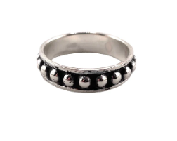 Ball Dot Drop Single Row 5mm Band Ring Sterling Silver