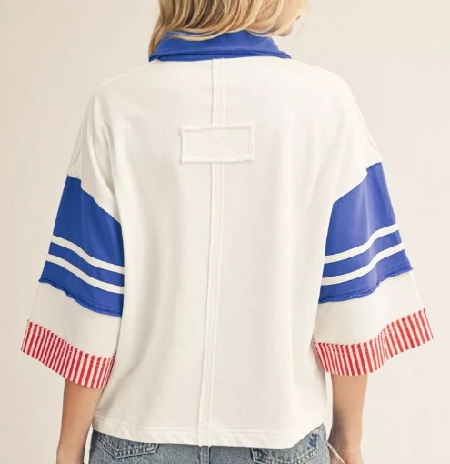 3/4 sleeve USA polo shirt