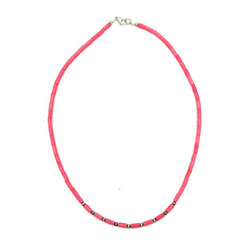 Sterling Silver Pink Shell Necklace