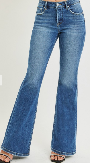 TUMMY CONTROL MID RISE FLARE JEANS