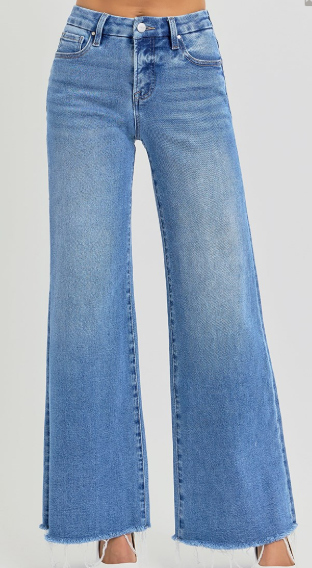 TUMMY CONTROL HIGH RISE WIDE JEANS
