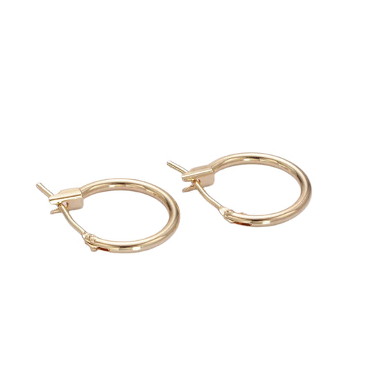 Gold Filled 14mm Minimalist Latch Cartilage Hoop Earring 14K