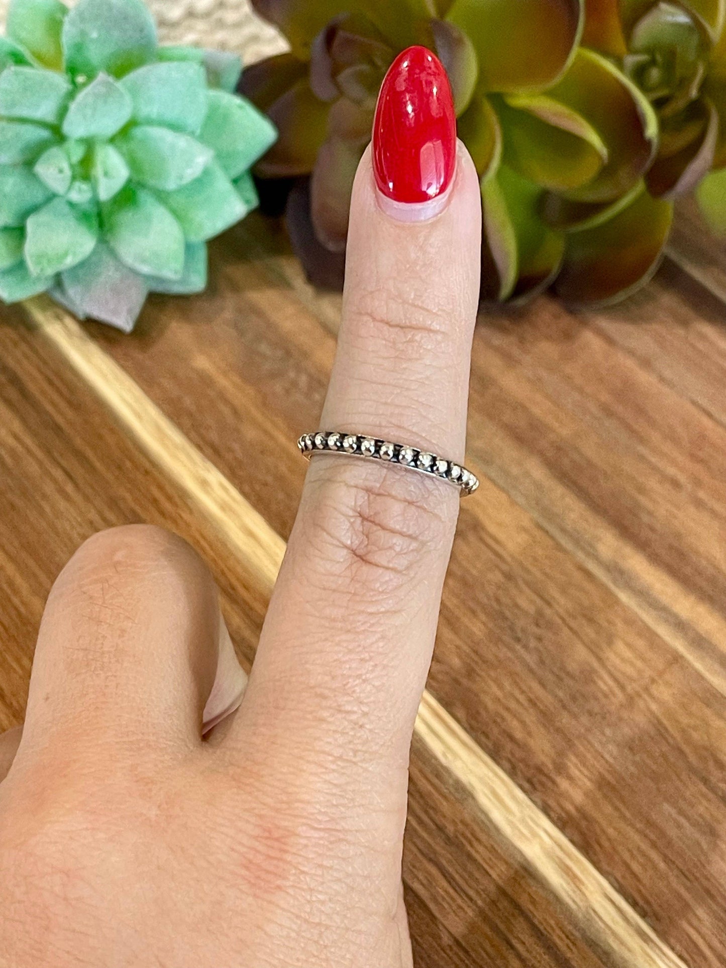Beautiful Handmade 2mm Sterling Silver Adjustable Ring