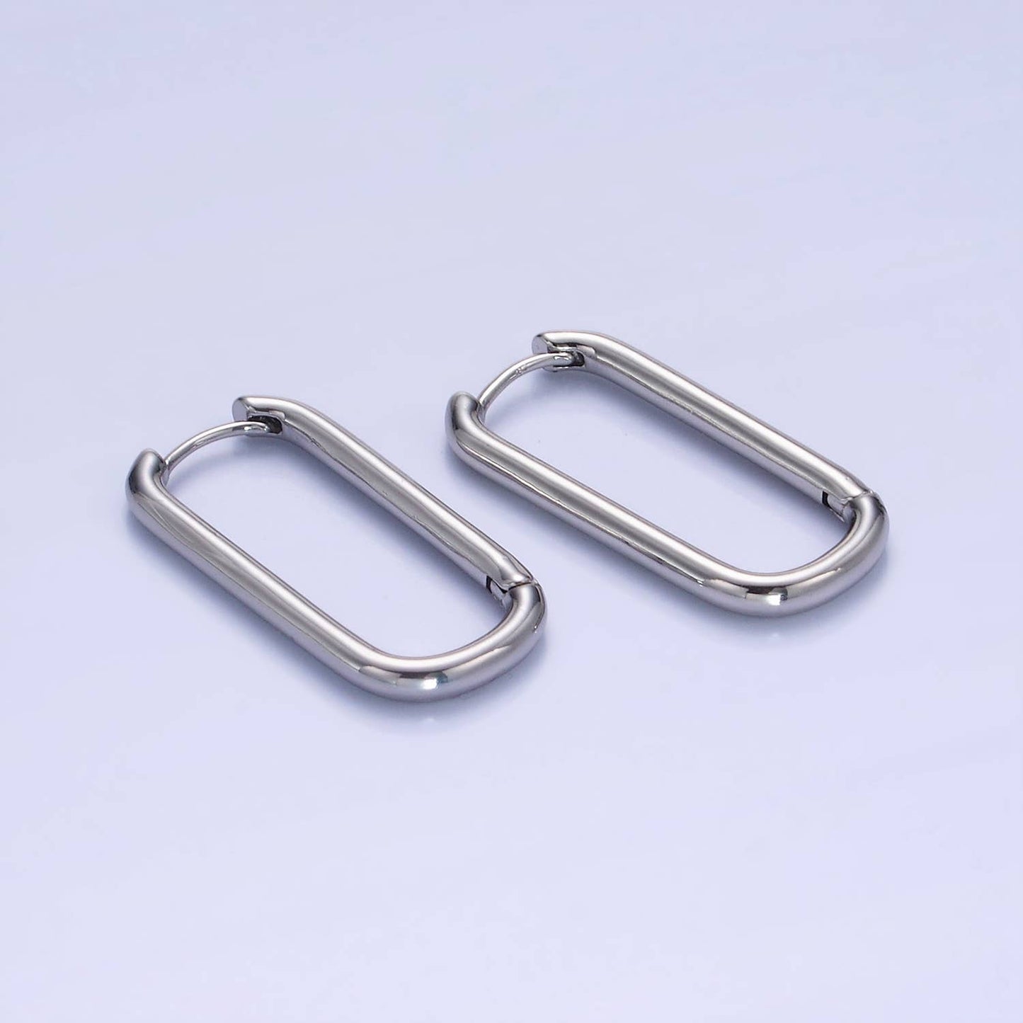Dainty Link Hoop Earrings Minimalist Oblong Earrings