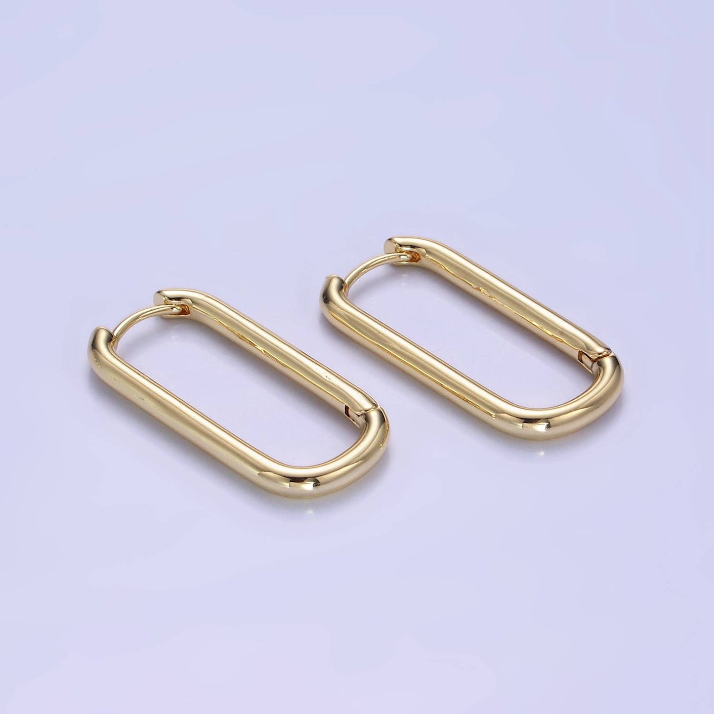 Dainty Link Hoop Earrings Minimalist Oblong Earrings
