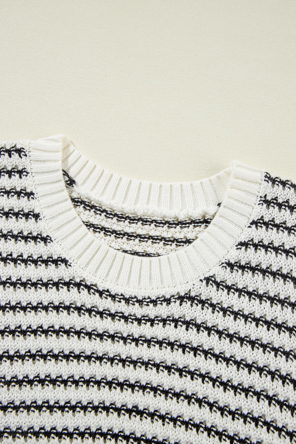 Stripe Contrast Trim Knit Dolman sweater vest *TWO COLORS*
