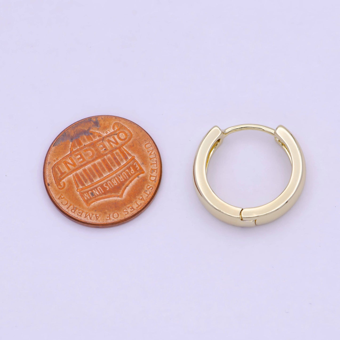 14K Gold Filled Minimalist 17.7mm Everyday Huggie Earrings | T140