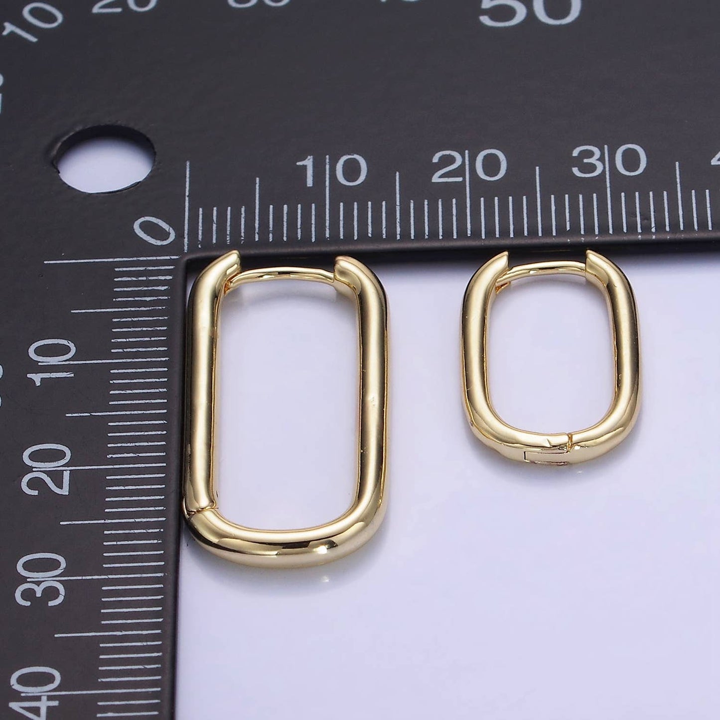 Dainty Link Hoop Earrings Minimalist Oblong Earrings
